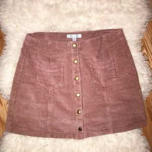 Dusty rose button up skirt
